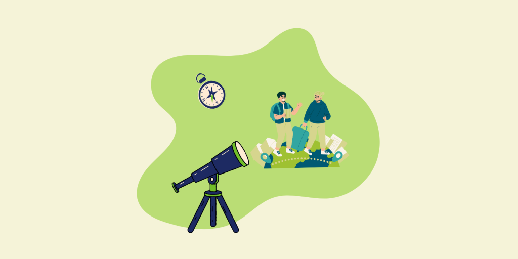 Un cannocchiale panoramico esplora cos'è il turismo responsabile