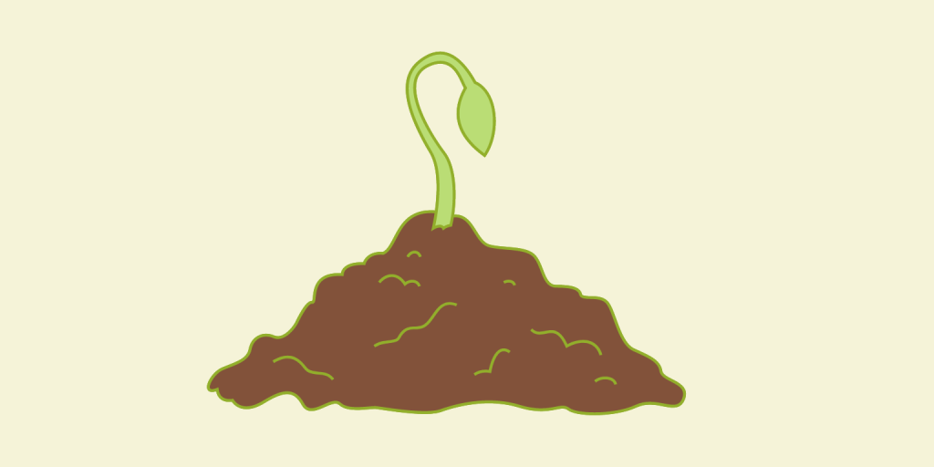 Un germoglio nasce dal terreno ed è un invito a seminare parole sostenibili nel settore della comunicazione di sostenibilità